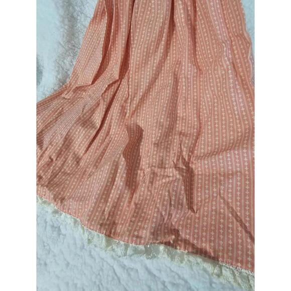 Vintage Handmade Dress On Wooden Hanger Heart Floral Lace Orange & Ivory Decor - Picture 12 of 16